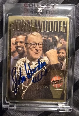 1994 Action Packed John Wooden #16 In Person Auto Signed Hall Of Fame 