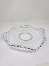 Vintage Candlewick Imperial Glass Handled MCM Wavy Serving Dish 11.25" x 10"