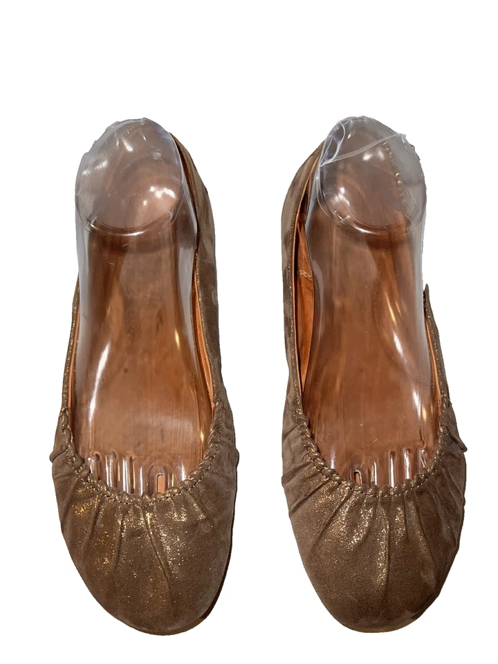 GENTLE SOULS para Eileen Fisher 9M Cuero Bronce Metálico BAYSIDE Ballet Pisos Foto 3 de 4