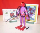 1988 GI JOE COBRA HYDROVIPER "DEMON OF THE DEEP" DIVER Near Complete + CARDS EEL