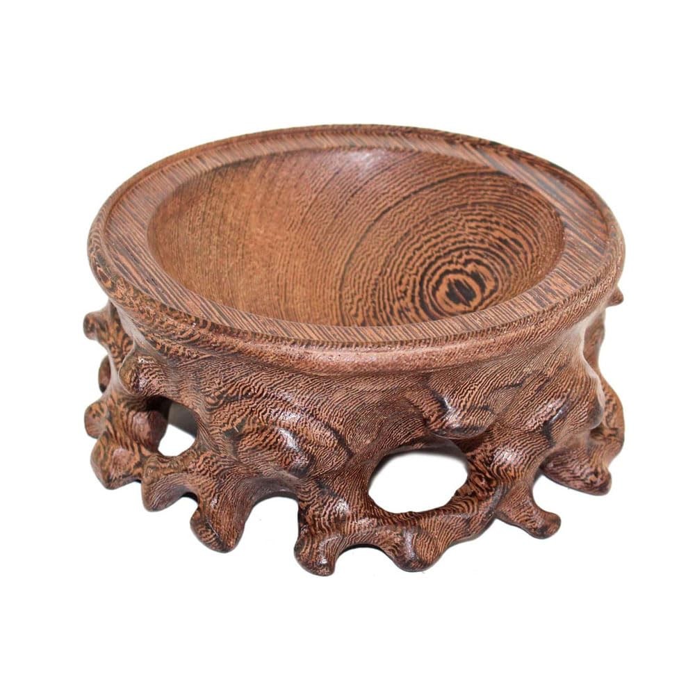 Rosewood Crystal Decorative Ball Display Stand Pedestal