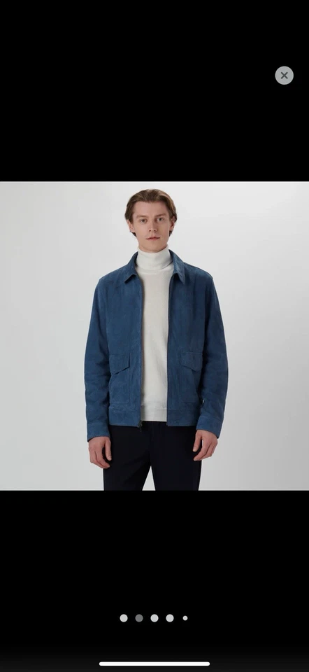 Suede Tucker Jacket Cobalt Bugatchi - Image 3 of 4