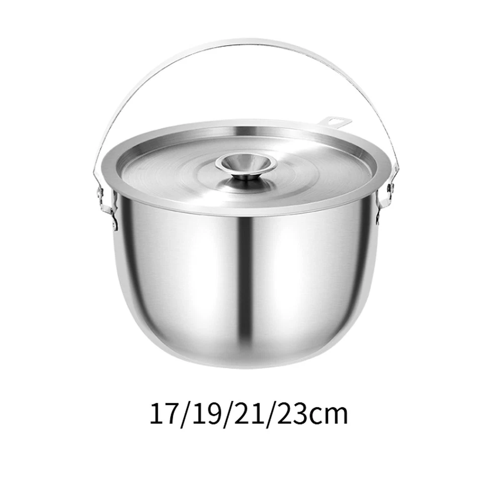 Oil Filter Pot with Dustproof Lid Stainless Steel Versatile Camping Pot