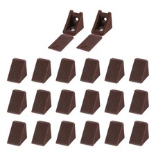 20pcs Plastic Corner Braces 17 x 20 x 20mm Right Angle Brackets Dark Brown