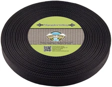 Country Brook Design® 1 Inch Black Heavy Polypropylene Webbing, 25 Yards