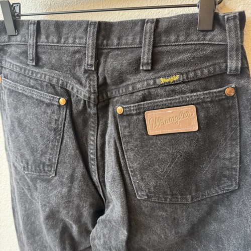 Vintage Wrangler Jeans Herren 28x33 schwarz 13MWZ Original Cowboy Schnitt USA Fuzzy 90er - Bild 13 von 22