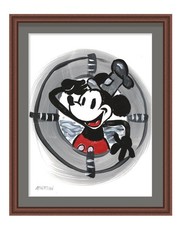 Atherton 9x12 Original Pop Art Mickey Acrylic Painting "Steamboat Willie" signed