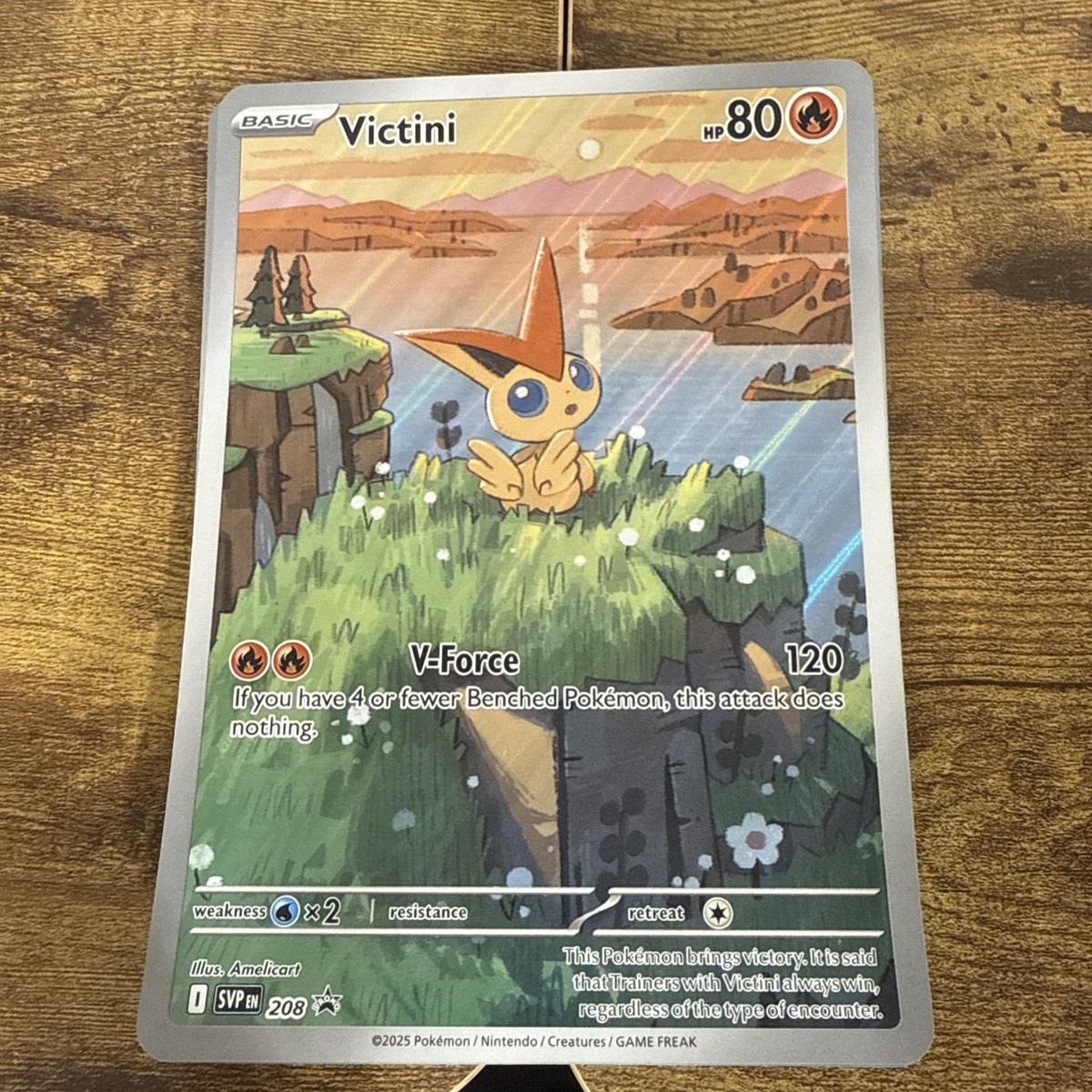 Pokemon Black Bolt White Flare Victini Promo #208 Illustration