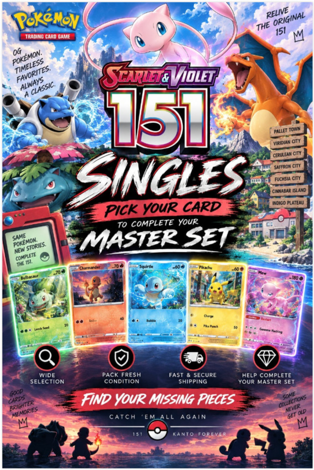 Pokemon 151 Cards-- *Reverse Holo* Rare* EX -- Singles You Pick --English NM