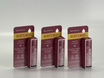 Pack of 3 - Burt's Bees Tinted Lip Balm | Red Dahlia - NEW