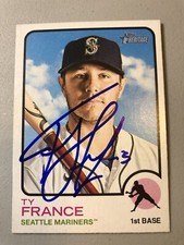 2022 Topps Heritage Seattle Mariners Ty France Autographed Card #136