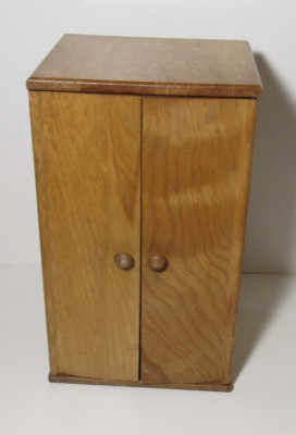 Vintage Strombecker Wood Doll Wardrobe Closet - Shelf and Hanging Rod