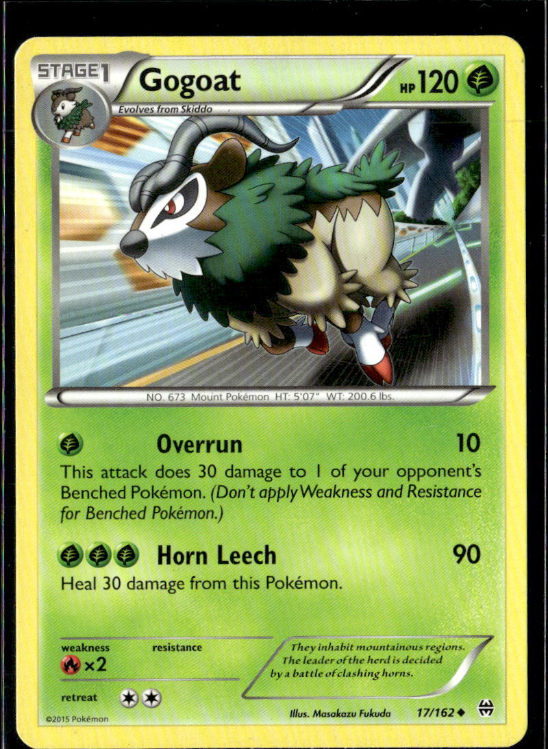 Pokemon Gogoat 17/162 BREAKthrough Non Holo Uncommon 2 Card Lot LP