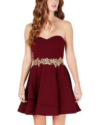 B Darlin Juniors' Fit & Flare Dress with Applique at Waist Dark Garnet 11/12 | eBay B Darlin Juniors' Fit & Flare Dress with Applique at Waist Dark Garnet 11/12 | eBay
