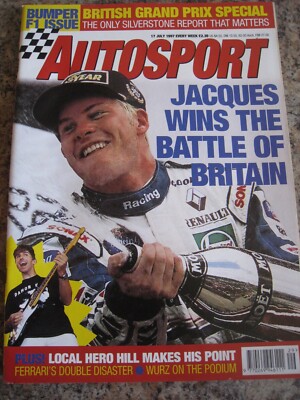 AUTOSPORT MAGAZINE JUL 1997 JACQUES WINS BATTLE LOCAL HERO HILL FERRARI DOUBLE D