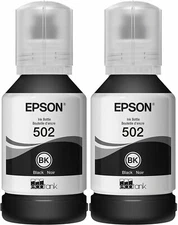 Genuine Epson 502 Black Ink Bottle 2 Pack for ET-2700 ET-2750 ET-3700 ET-3750 