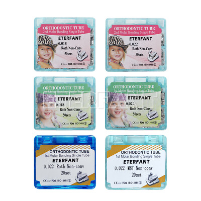 ETERFANT Dental Orthodontic Buccal Tubes 1st/2nd Molar Roth/MBT 018/022 Bondable