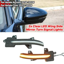 Clear Sequential LED Mirror Turn Signal Light For Honda Accord 18-26 Civic 22-26