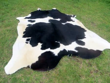 BIG ! NEW ! BLACK & WHITE Cowhide Rug natural Cowhides Cow Hide Skin 6X6 FEET BS