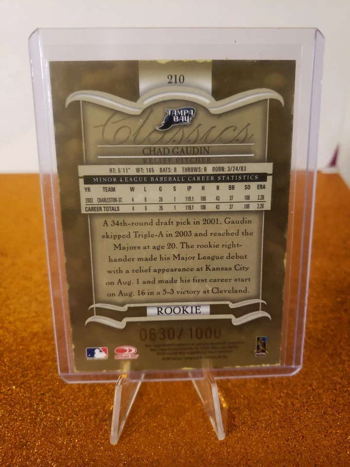 2003 Donruss Classics #210 Chad Gaudin ROO RC /1000  - Image 2 of 2