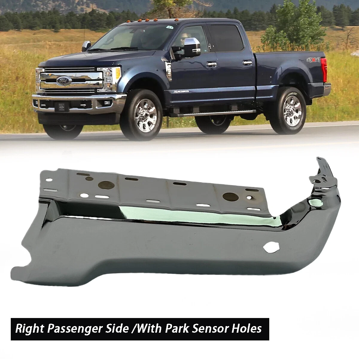 Chrome Rear RH Passenger Bumper Face Bar w/Park for 2017-2022 Ford F250 F350 new