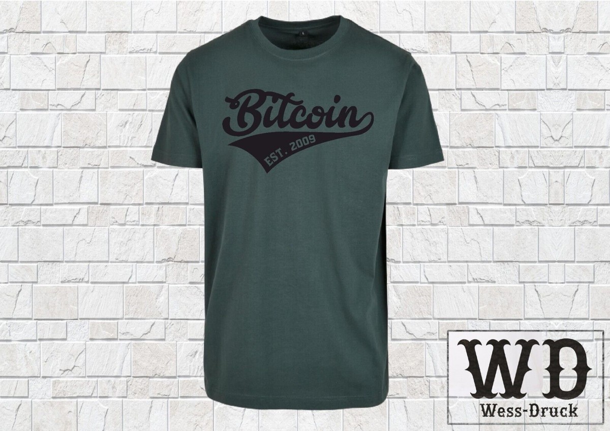 T-Shirt Bitcoin Est 2009 Shirt Money Crypto Krypto Geld Motivation Reich  Gold | eBay.de
