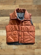 Vintage JC Penney Down Vest Orange 1990s Made in USA Size Large