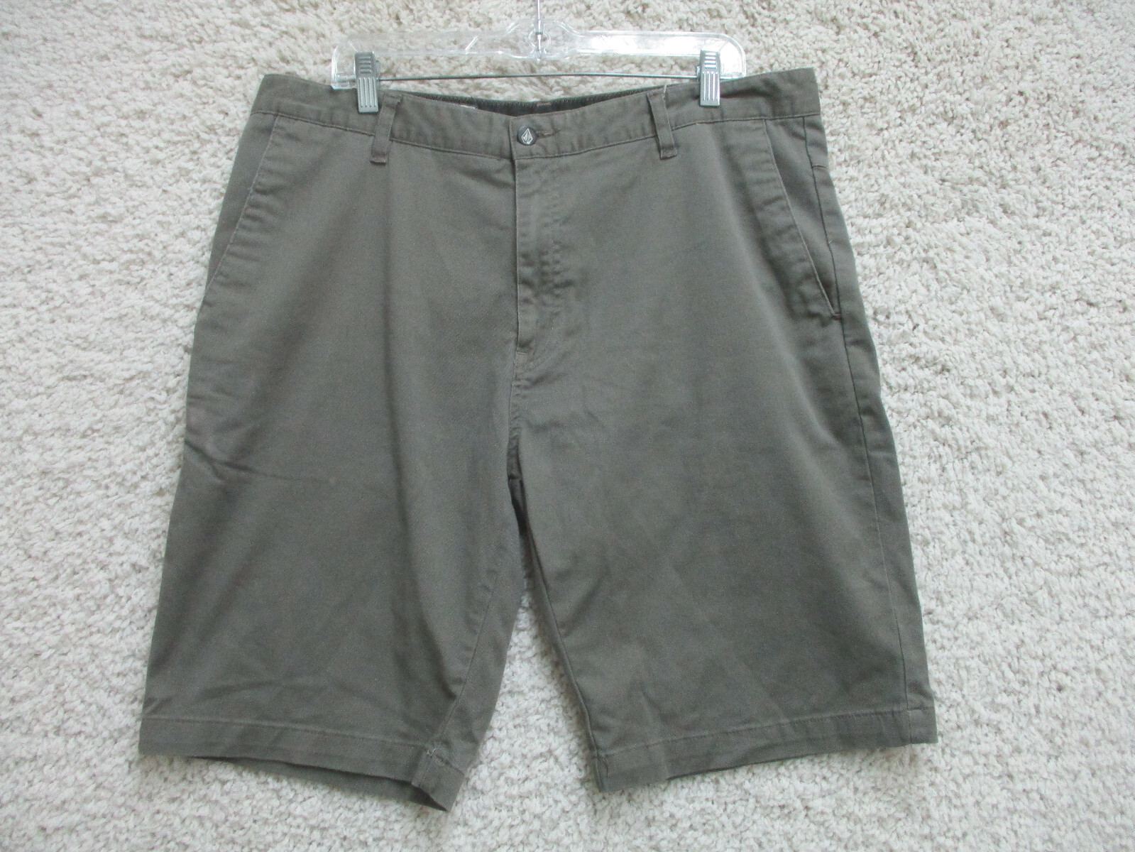 Volcom Shorts 36 Mens Gray Chino Pockets Outdoors Skateboard Modern Fit Cotton