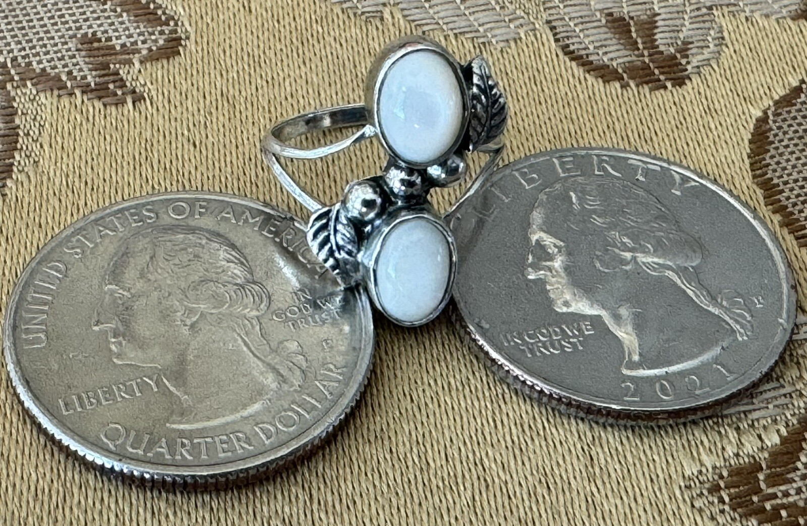 Awesome Unsigned Native Sterling Silver 2 Moonsto… - image 9