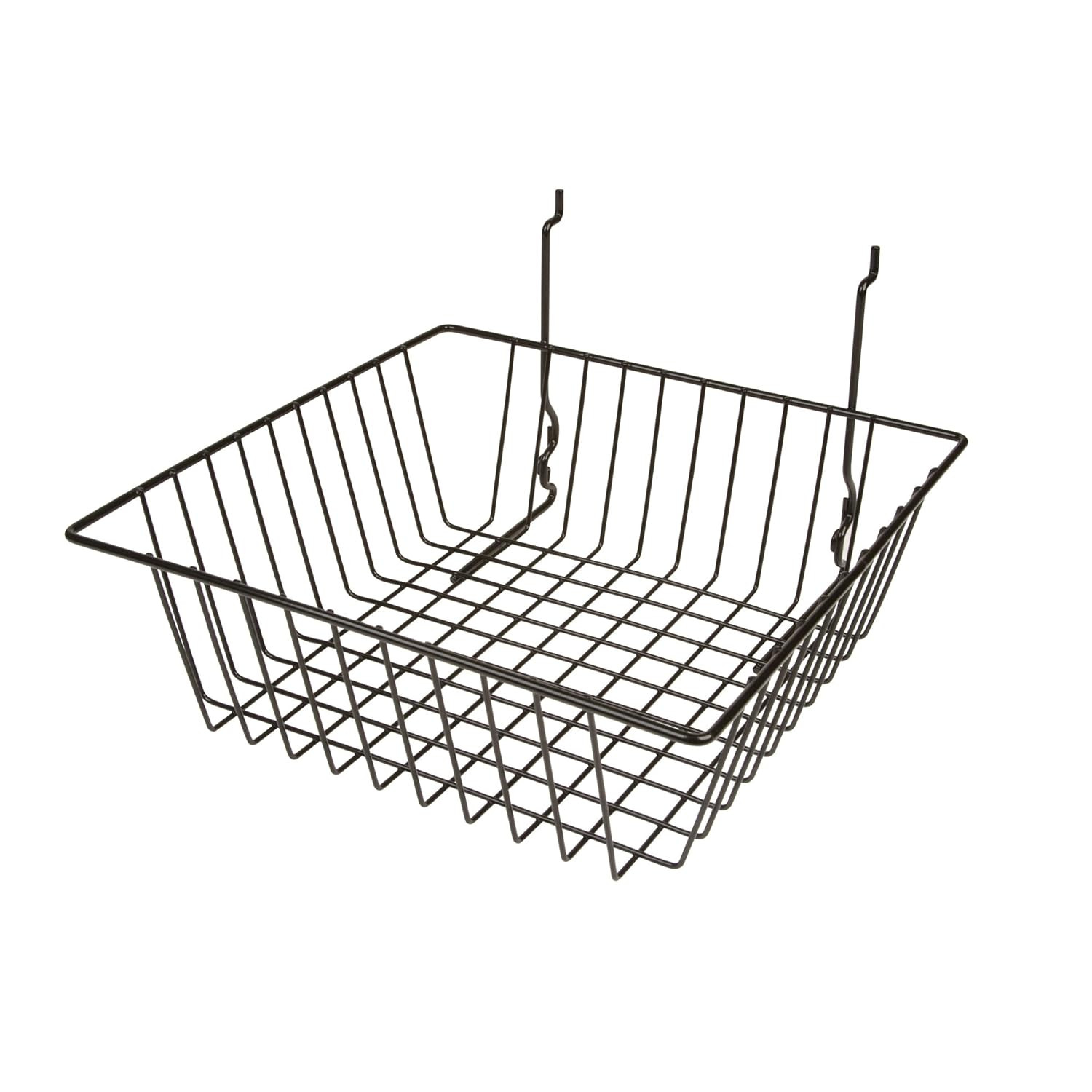 Multi Fit Black Small Wire Basket for Slatwall, Grid of Pegboard, Commercial All