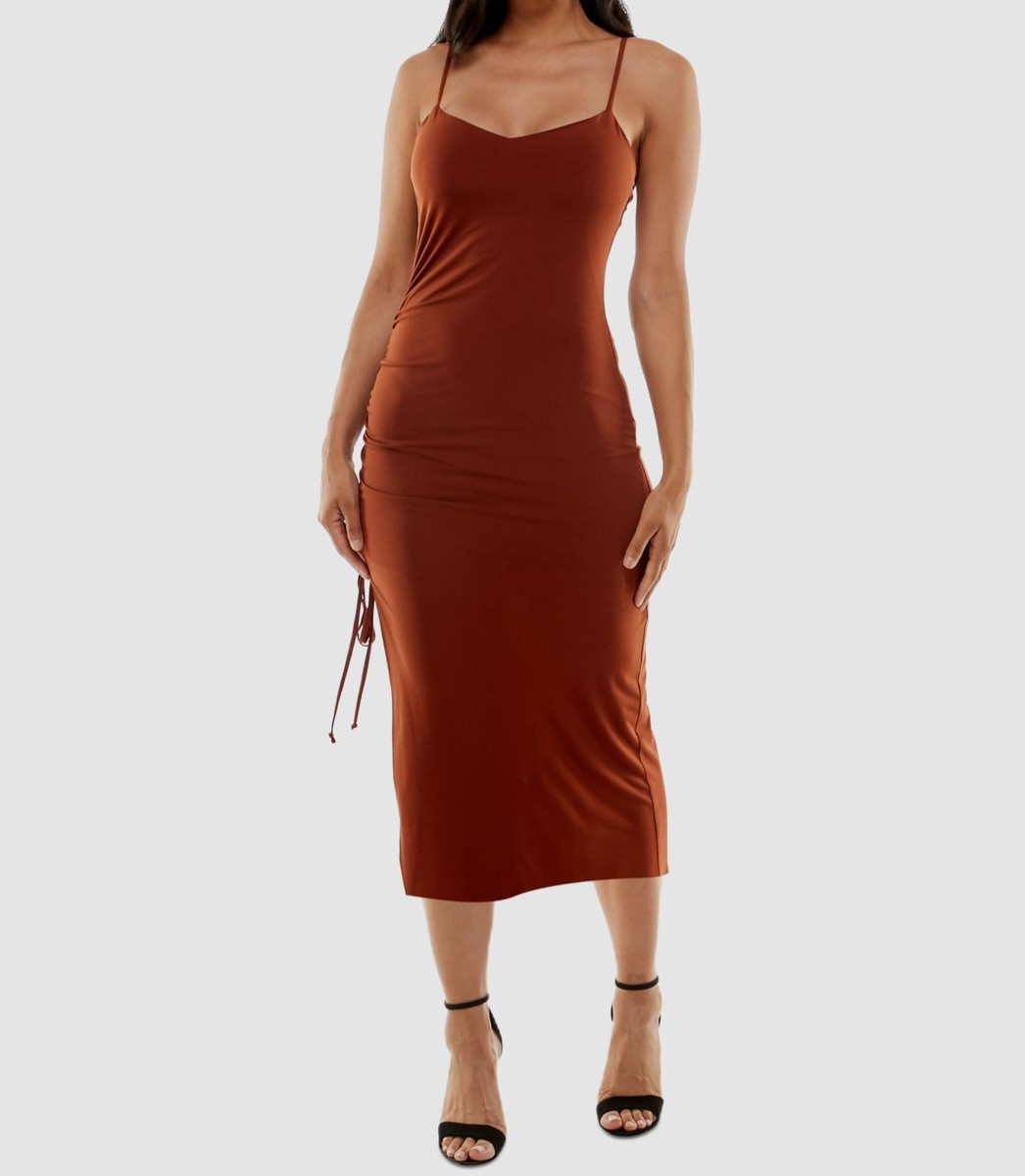 brown maxi dress bodycon Ryatt Ruched Bodycon Maxi Dress in Brown