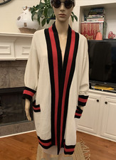 Nwt Marella White Wool Medicea Long Cardigan Size M Msrp$545