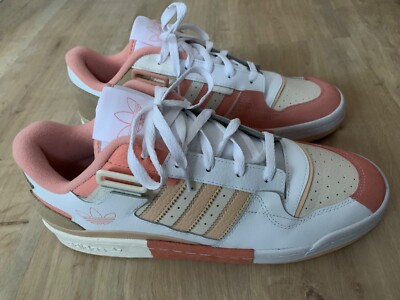adidas Originals Forum Exhibit Low Sneaker, White, Cream White, Amber, 45 1/3