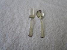 VINTAGE 2 PIECE  Holmes  Edwards Silverplate Baby Child  s Flatware Set 