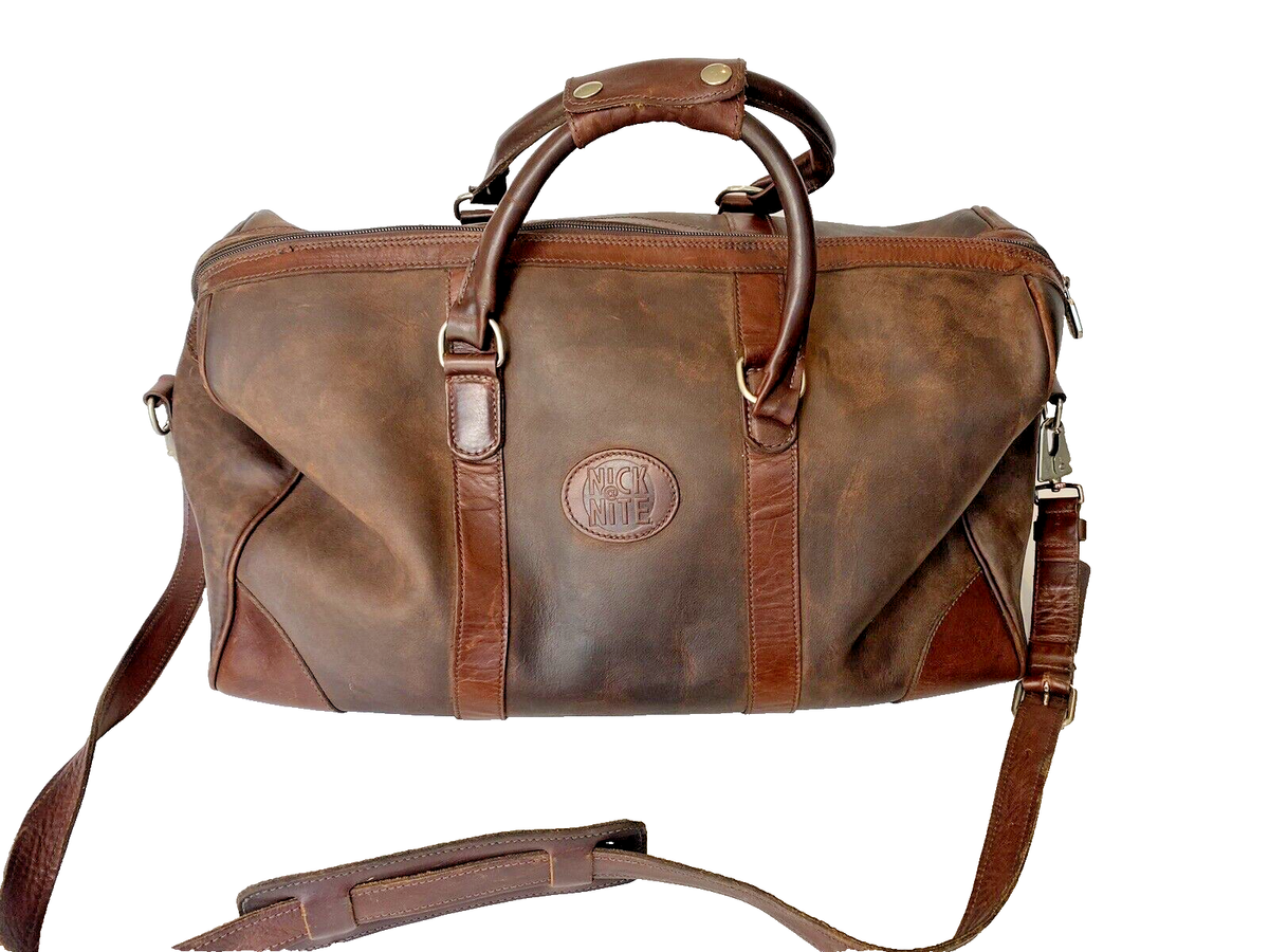 VTG Roots Canada Banff Leather Travel Duffle Bag Nick at Nite TV