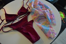 3 teiliges Set Hübscher Bikini Gr. 38 und Hüfttuch von Zaful