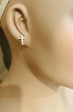 Estate 14K Yellow Gold Cross Stud Earrings