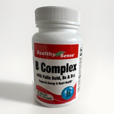 B COMPLEX With Folic Acid, B6  & B12 30 tablets Support Energy Healthy Sense