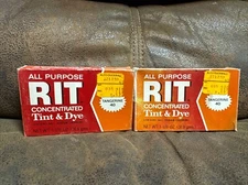 2 VINTAGE NIP Boxes Rit Concentrated Tint & Dye Tangerine Orange 40 Prop Or Use