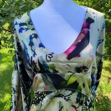 Abito Adele Fado in seta media stampa multicolore