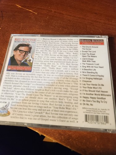 RED SOVINE THE CHURCH AROUND THE CORNER 18 GOSPEL HITS STILL SEALED CD - Imagen 2 de 2