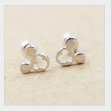 7mm 925 Sterling Silver Animal Mickey Mouse Stud Earrings Gift Box PE15