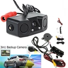3in1 Car Parking Reversing Sensor Radar Rear View Backup Night Vision Camera Kit
