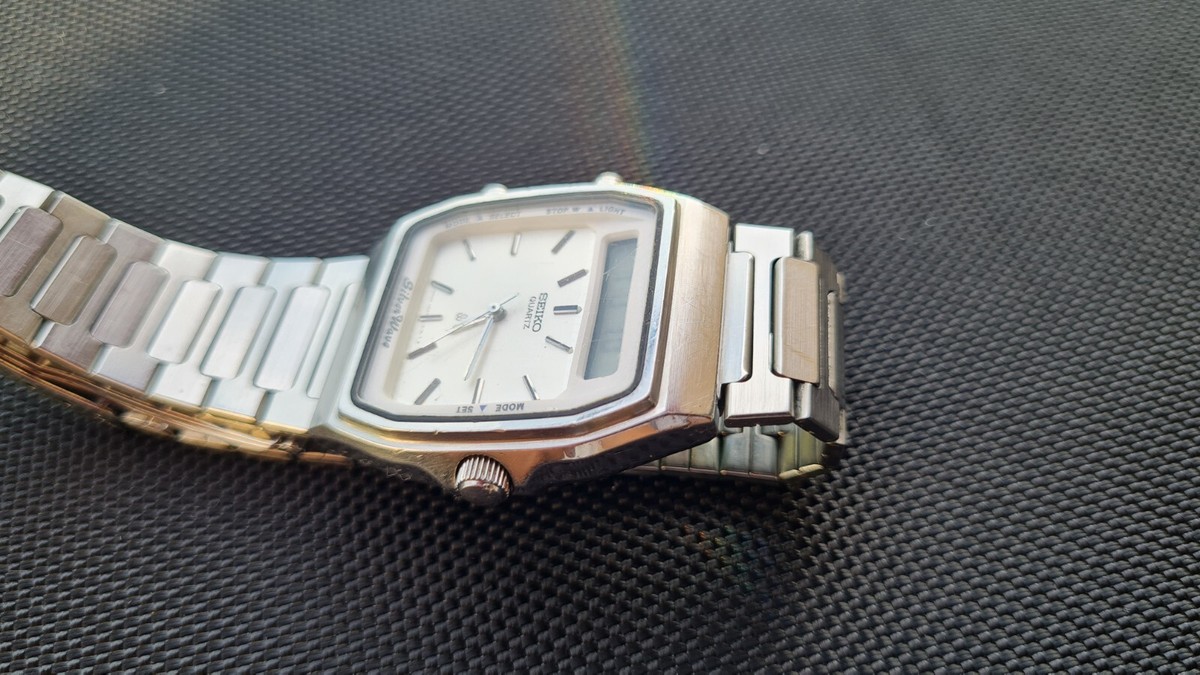 Seiko H557-5130 Silver Wave vintage ana-digi | eBay