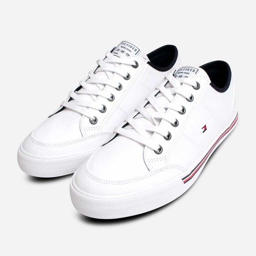 tommy hilfiger white canvas trainers