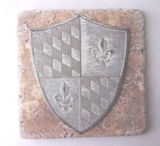 Scudo romano travertino stampo piastrelle intonaco cemento plastica stampo 6" x 6" x 1/3"