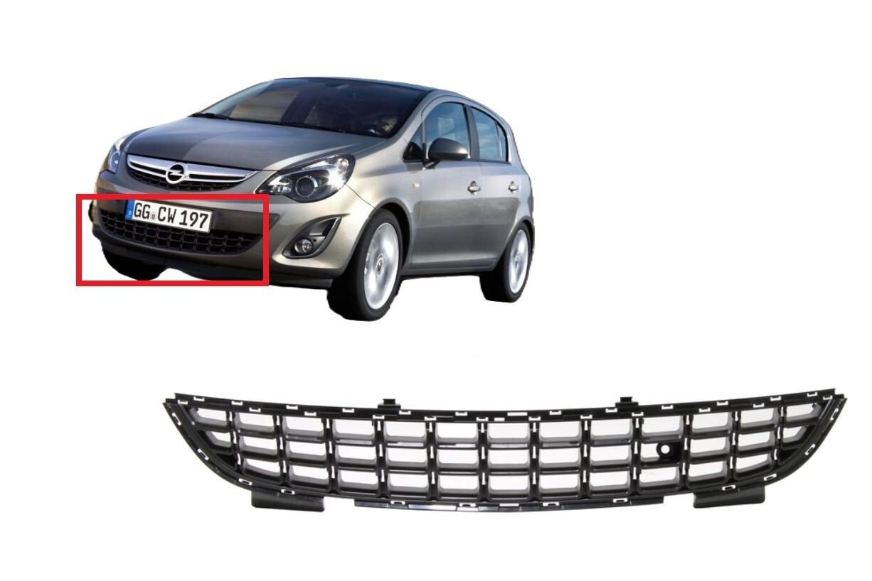 Grille pare-chocs avant centre Opel Corsa D 2011 2012 2013 2014 noir