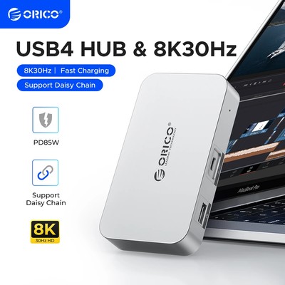 ORICO USB4 HUB 40Gbps USB C HUB PD85W 8K@30Hz Display Support Daisy Chain Expand