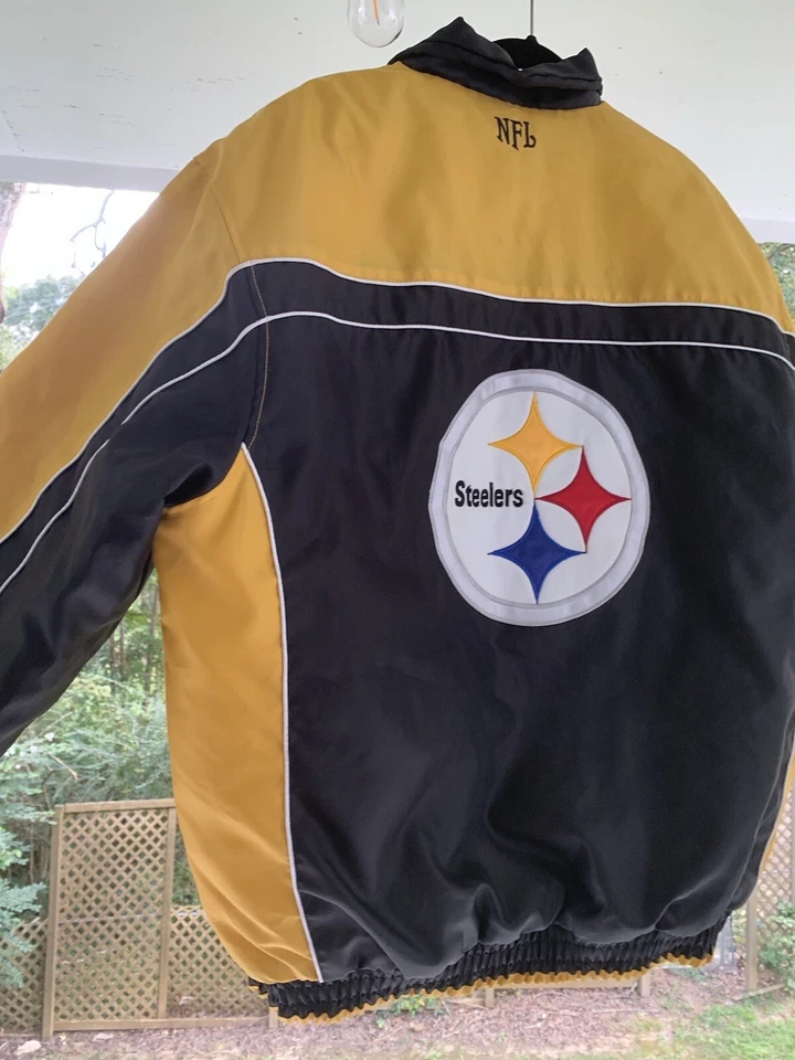 Vintage Pittsburgh Steelers NFL Jacket Coat LARGE L NICE Football Coat Bomber - Image 2 of 4