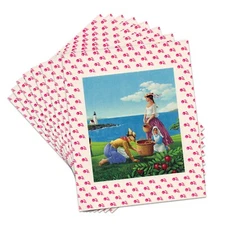 Set of 8 Vintage Notecards + Envelopes, Cranberry Cove 1986 Celestial Seasonings